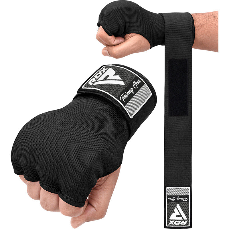RDX IS Gel Padded Inner Gloves Hook & Loop Wrist Strap for Knuckle Protection OEKO-TEX®_Standard 100 certified#color_black