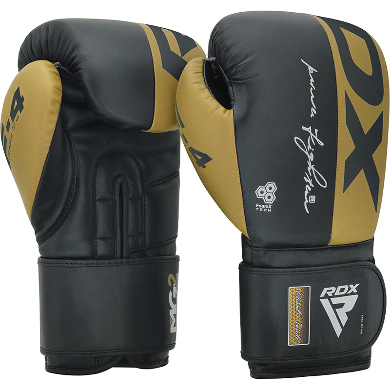 RDX F4 Boxing Sparring Gloves Hook & Loop#color_golden