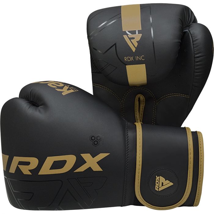 RDX F6 Kara Boxing Training Gloves Black#color_golden