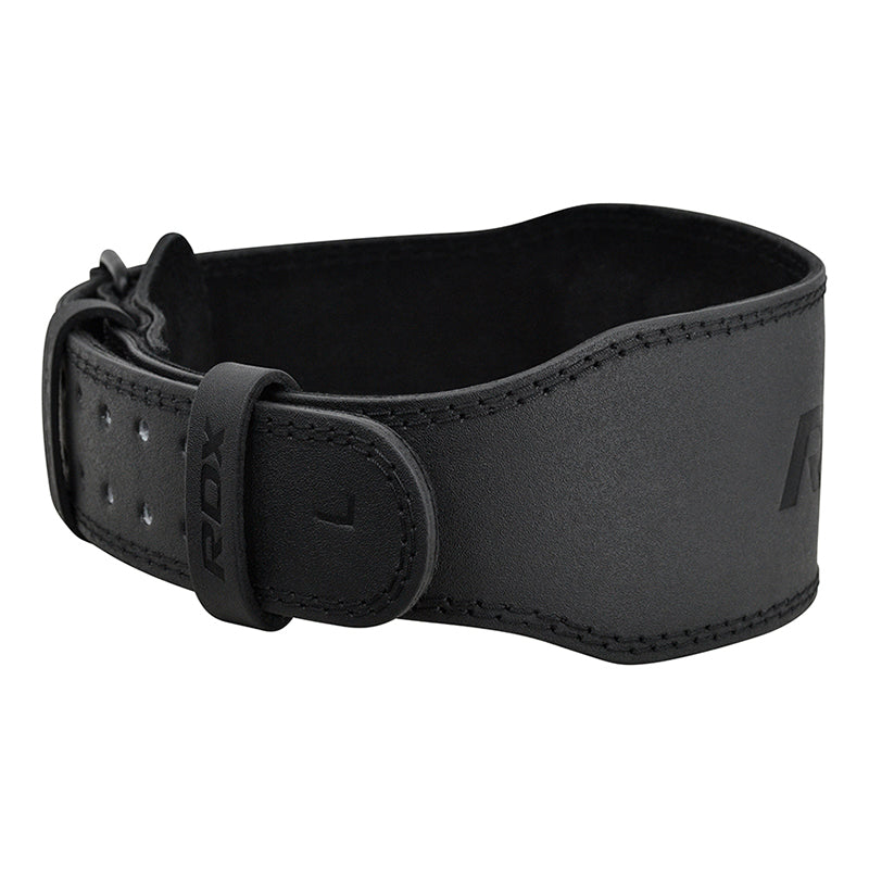 RDX 4 Inch Leather Weightlifting Gym Belt#color_black