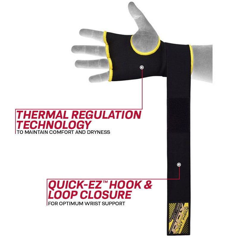 RDX 75cm Gel Inner Gloves with Wrist Strap#color_yellow