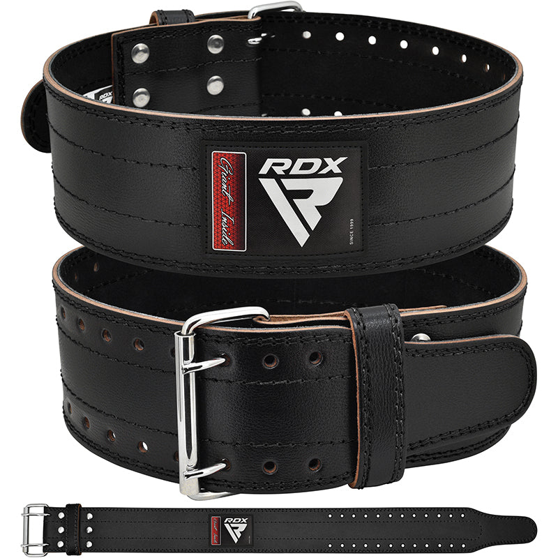 RDX RD1 4â  Powerlifting Leather Gym Belt#color_black