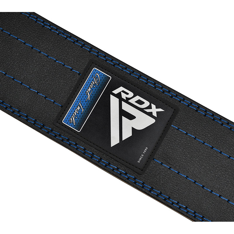 RDX RD1 4â  Powerlifting Leather Gym Belt#color_blue