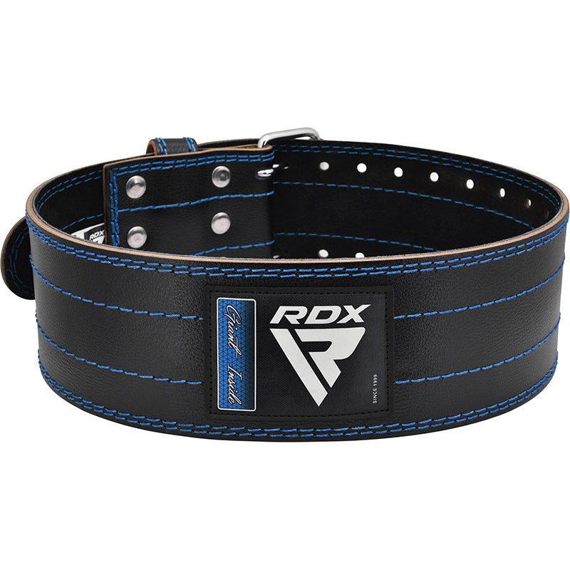 RDX RD1 4â  Powerlifting Leather Gym Belt#color_blue