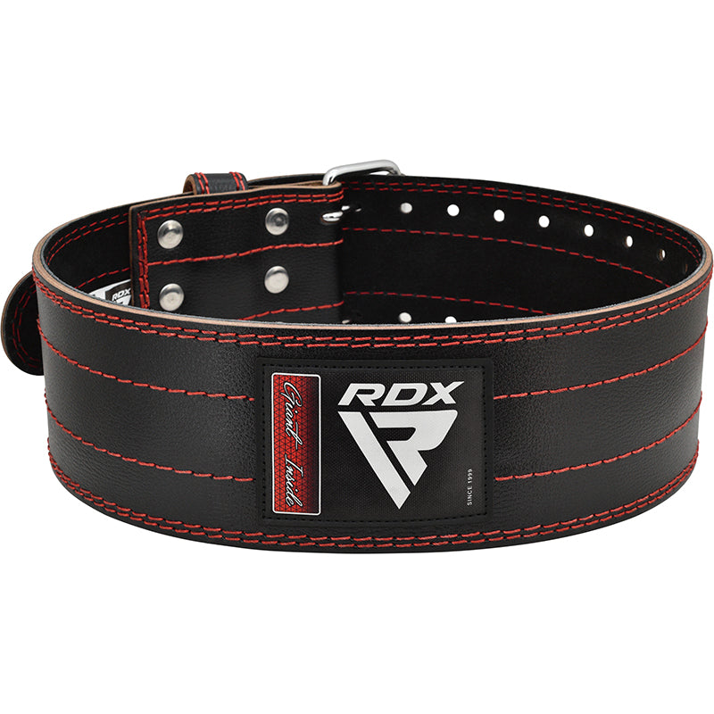 RDX RD1 4â  Powerlifting Leather Gym Belt#color_red