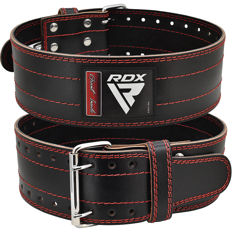 RDX RD1 4â  Powerlifting Leather Gym Belt#color_red