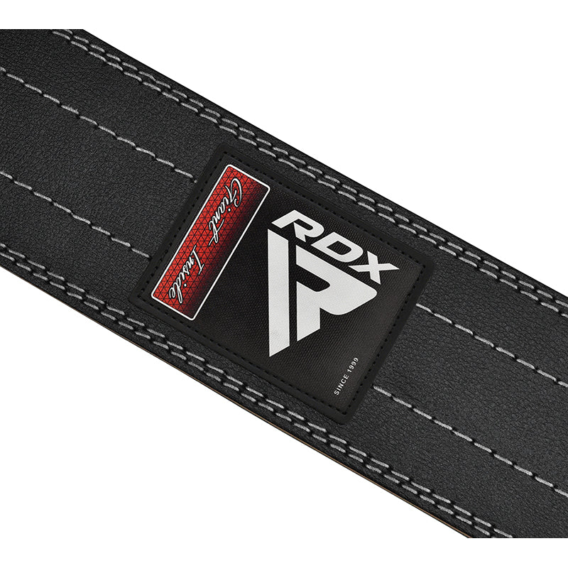 RDX RD1 4â  Powerlifting Leather Gym Belt#color_white