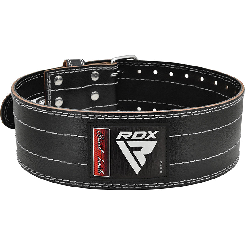 RDX RD1 4â  Powerlifting Leather Gym Belt#color_white