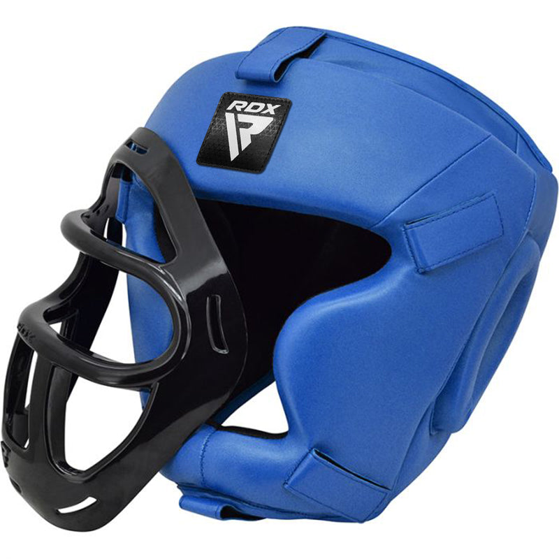 RDX T1F Head Guard with Removable Face Cage#color_blue